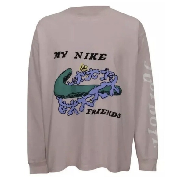Nike DZ3080-699 Men Sportswear My Nike Friends Pink Long Sleeve T Shirt L NWT - Picture 3 of 3